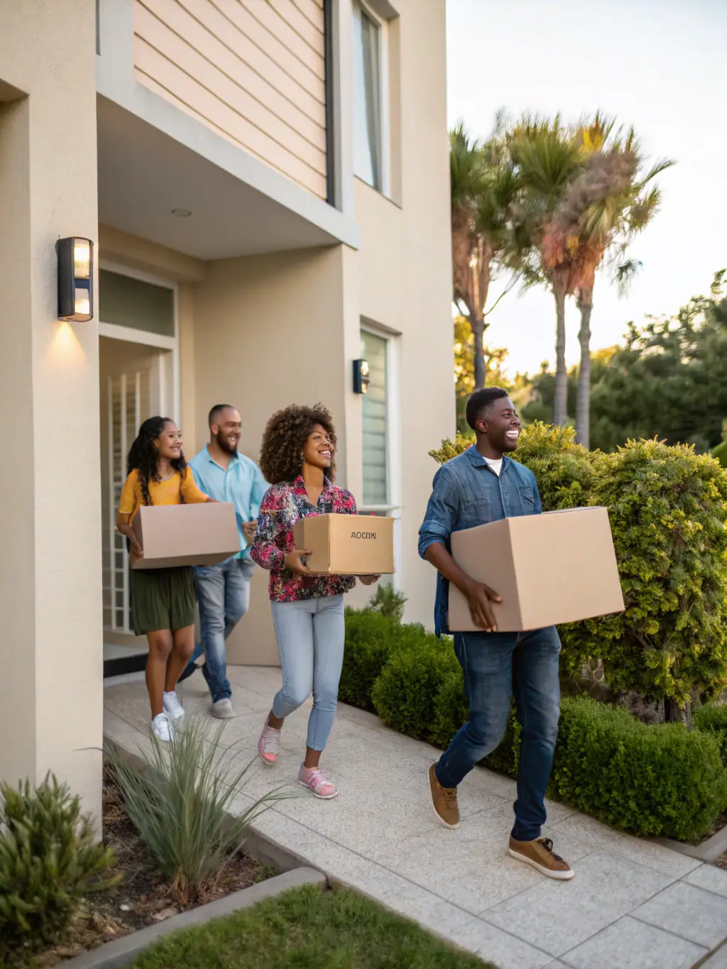 An image of a modern apartment building with tenants moving in, representing a successful DSCR loan investment.